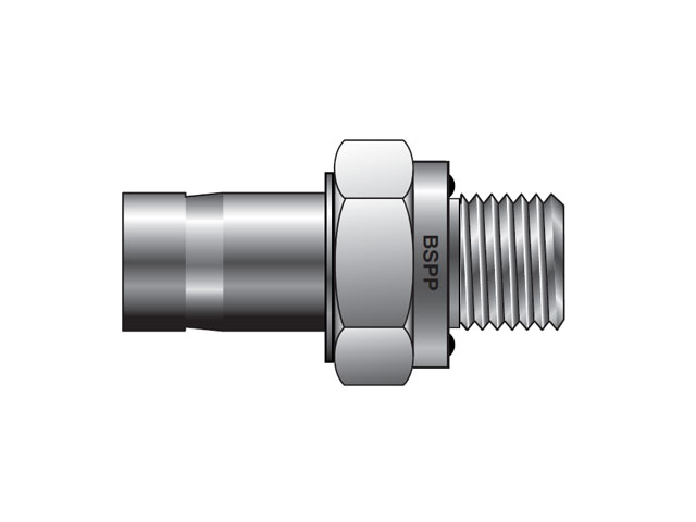 M10MA1/2R-ED-316 A-LOK Metric Tube BSPP Tube End Male Adapter with ED Seal - M MA R-ED